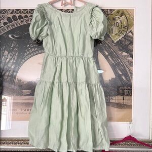 Zara Kids Casual Dress in Light Green